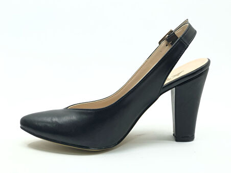 Ayakdaş V Dekolteli Arkası Açık Kadın Topuklu Ayakkabı