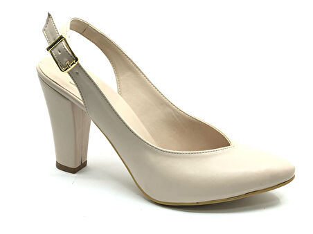 Ayakdaş V Dekolteli Arkası Açık Kadın Topuklu Ayakkabı