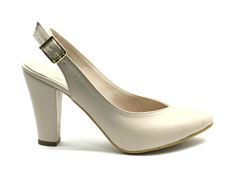 Ayakdaş V Dekolteli Arkası Açık Kadın Topuklu Ayakkabı