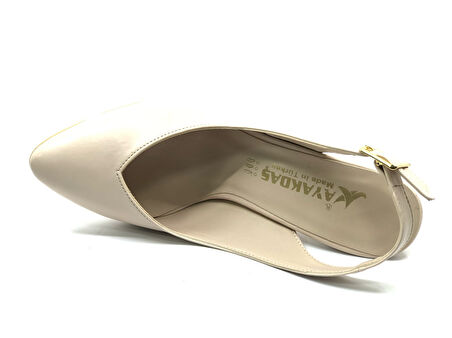 Ayakdaş V Dekolteli Arkası Açık Kadın Topuklu Ayakkabı