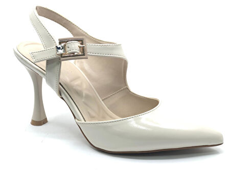 Feles Matiko Toka Detaylı Arkası Açık Stiletto Kadın Topuklu Ayakkabı