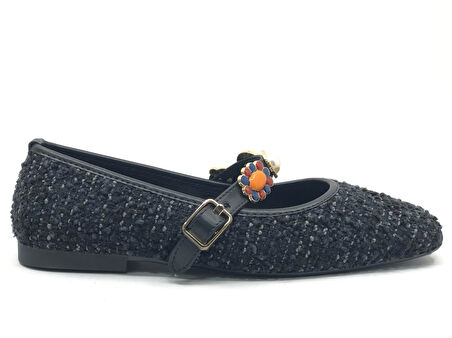 Feles İnci Toka Detaylı Kadın Babet Ayakkabı