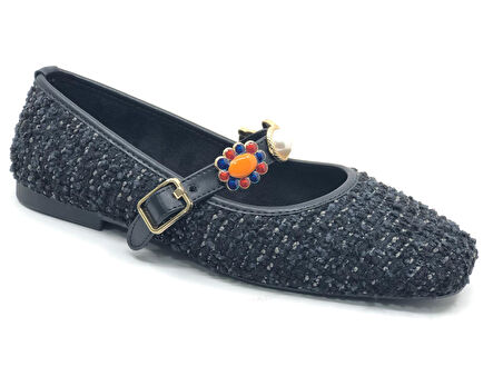 Feles İnci Toka Detaylı Kadın Babet Ayakkabı