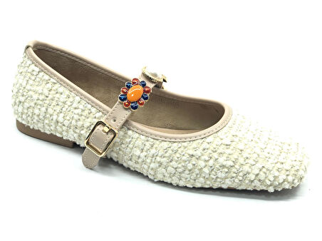 Feles İnci Toka Detaylı Kadın Babet Ayakkabı