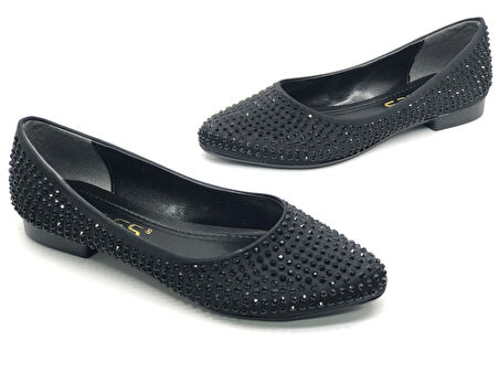 Feles Taş Detaylı Kadın Babet Ayakkabı