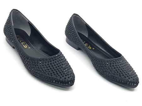 Feles Taş Detaylı Kadın Babet Ayakkabı