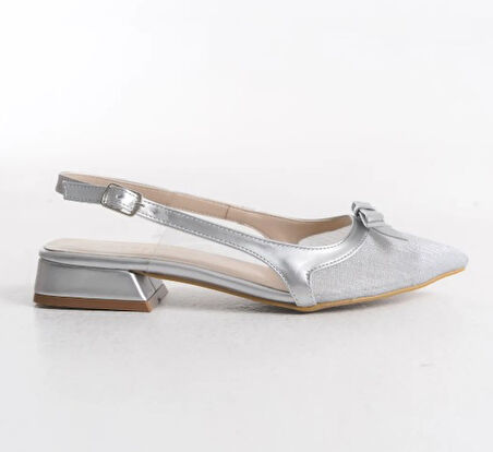 Feles Fiyonk Dantel Detaylı Arkası Açık Kadın Babet Ayakkabı