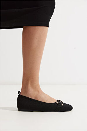 Feles Triko Toka Küt Burun Kadın Babet Ayakkabı