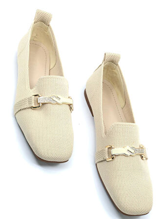 Feles Tiriko Küt Burun Toka Detaylı Kadın Babet Ayakkabı