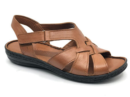 Ayakdaş %100 Hakiki Deri Tam Ortapedik Fus Pedli Taban Kadın Sandalet