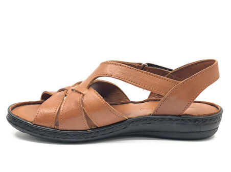 Ayakdaş %100 Hakiki Deri Tam Ortapedik Fus Pedli Taban Kadın Sandalet