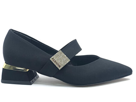 Feles Sivri Burun Toka Detaylı Kadın Topuklu Ayakkabı