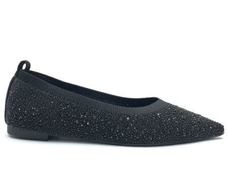 Feles Sivri Burun Taş Detaylı Kadın Babet Ayakkabı