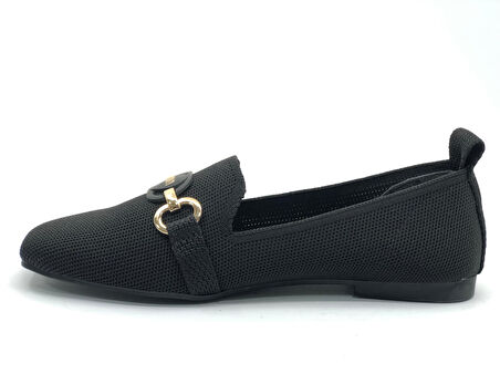 Feles Küt Burun Kalp Toka Detaylı Kadın Babet Ayakkabı