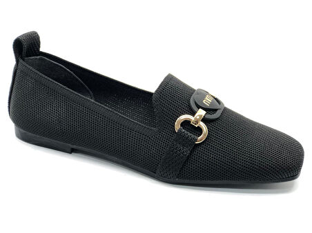 Feles Küt Burun Kalp Toka Detaylı Kadın Babet Ayakkabı