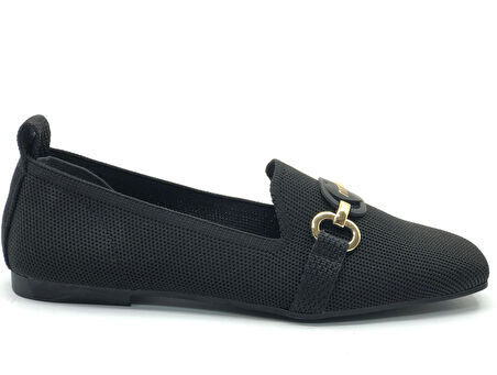 Feles Küt Burun Kalp Toka Detaylı Kadın Babet Ayakkabı