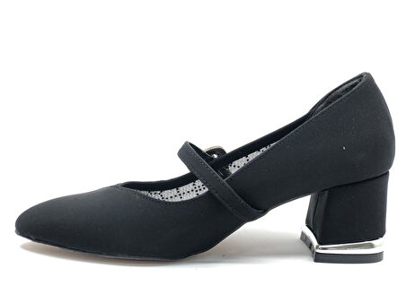 Feles Yanı Şeffaf Toka Detaylı Kadın Topuklu Ayakkabı