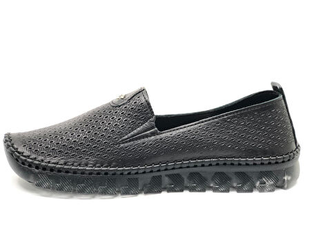 Ayakdaş Saraç Detaylı Şeffaf Taban Hakiki Deri Kadın Babet Ayakkabı