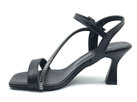 Mehtap Şerit Taş Detaylı Tek Bantlı Kadın Topuklu Abiye Ayakkabı