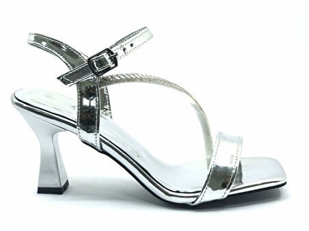 Mehtap Şerit Taş Detaylı Tek Bantlı Kadın Topuklu Abiye Ayakkabı