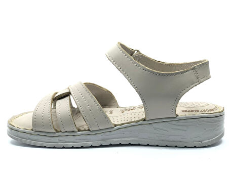 Kocamanlar 8712 Hakiki Deri Comfort Ortopedik Kadın Sandalet