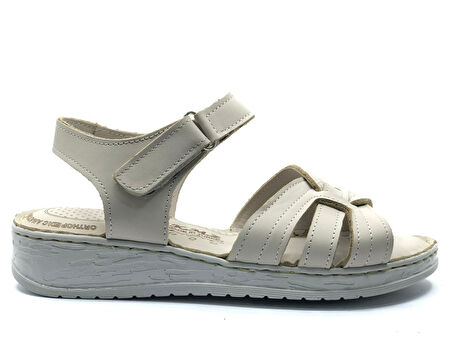 Kocamanlar 8712 Hakiki Deri Comfort Ortopedik Kadın Sandalet