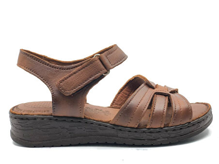 Kocamanlar 8712 Hakiki Deri Comfort Ortopedik Kadın Sandalet