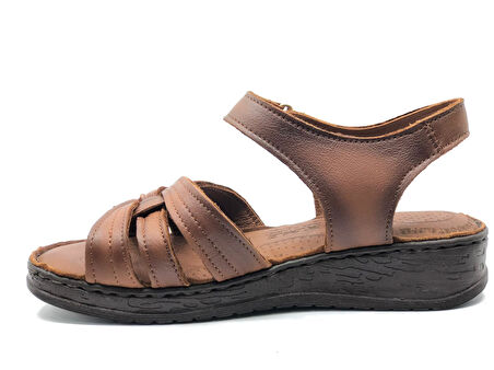 Kocamanlar 8712 Hakiki Deri Comfort Ortopedik Kadın Sandalet