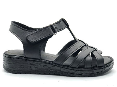 Kocamanlar 8714 Hakiki Deri Comfort Ortopedik Kadın Sandalet