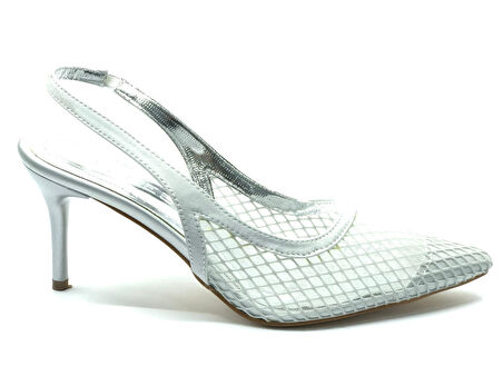 Feles İnce Topuklu Fileli Kadın Ayakkabı