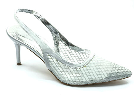 Feles İnce Topuklu Fileli Kadın Ayakkabı