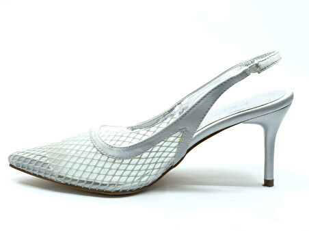 Feles İnce Topuklu Fileli Kadın Ayakkabı