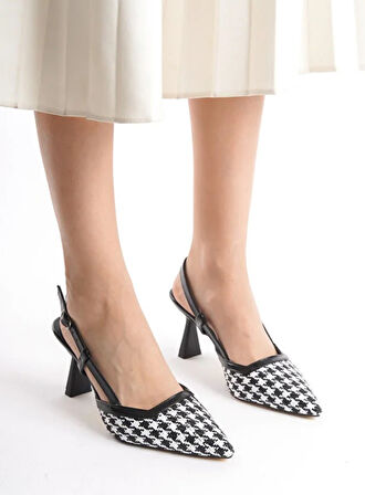 Feles Kadeh Topuklu Hasır Detaylı Kadın Ayakkabı