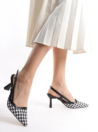 Feles Kadeh Topuklu Hasır Detaylı Kadın Ayakkabı