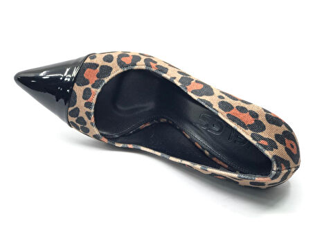 Feles İnce Topuklu Leopar Desenli Stiletto Kadın Ayakkabı