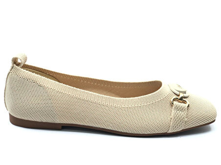 Feles Küt Burun Kalp Toka Detaylı Ağzı Açık Kadın Babet Ayakkabı