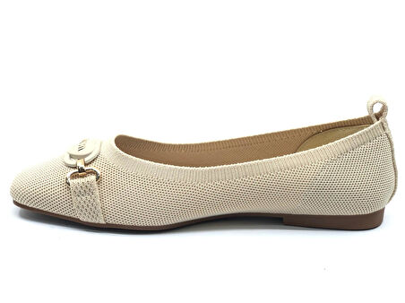 Feles Küt Burun Kalp Toka Detaylı Ağzı Açık Kadın Babet Ayakkabı