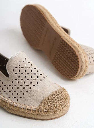 Feles Taş Detaylı Espadril Kadın Babet Ayakkabı