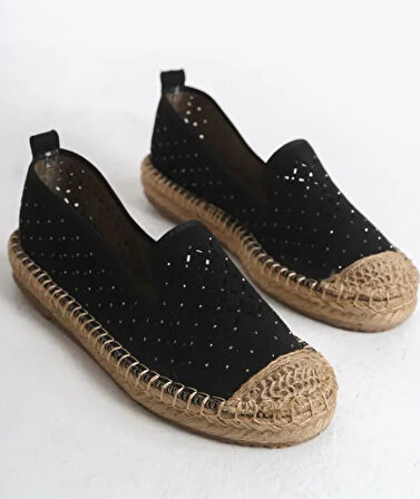 Feles Taş Detaylı Espadril Kadın Babet Ayakkabı