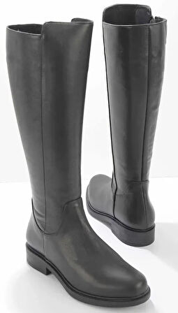 Ayakdaş Binici Düz Taban Hakiki Deri Kadın Çizme