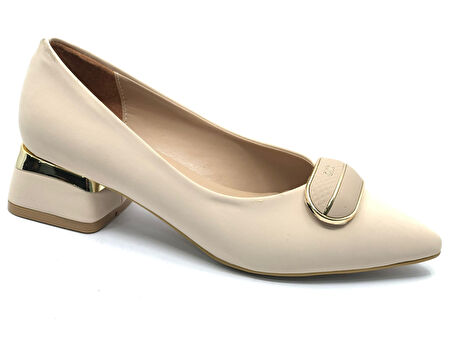 Feles Silindir Toka Detaylı Topuklu Kadın Ayakkabı