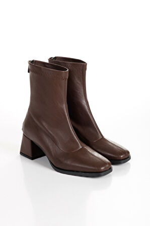 Seribo Arkadan Fermuarlı Streç Kadın Bot