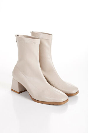 Seribo Arkadan Fermuarlı Streç Kadın Bot