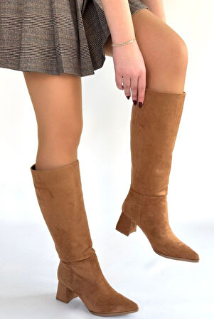 Seribo Sivri Burun Fermuarsız Kadın Çizme