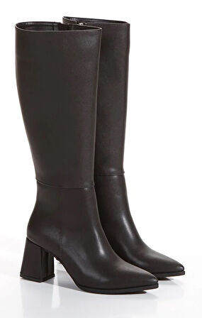 Feles Sivri Burun Fermuarsız Kadın Çizme