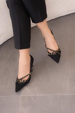 Feles Zımba Toka Detaylı Stiletto Topuklu Kadın Ayakkabı