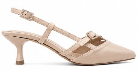 Feles Toka Detaylı Arkası Açık Stiletto Kadın Topuklu Ayakkabı