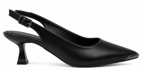 Feles Platin Uc Detaylı Arkası Açık Stiletto Kadın Topuklu Ayakkabı