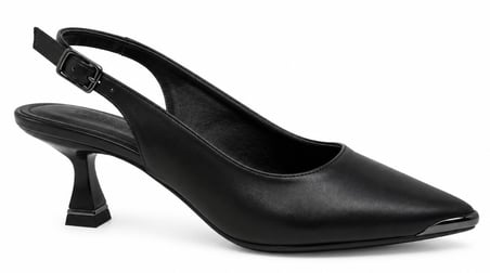 Feles Platin Uc Detaylı Arkası Açık Stiletto Kadın Topuklu Ayakkabı