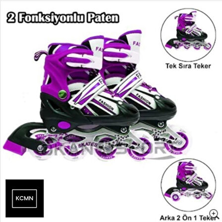 Avessa Işıklı Teker Çift Sıra Ayarlanabilir Paten (İçerisinde Teker Aparatları Mevcuttur)